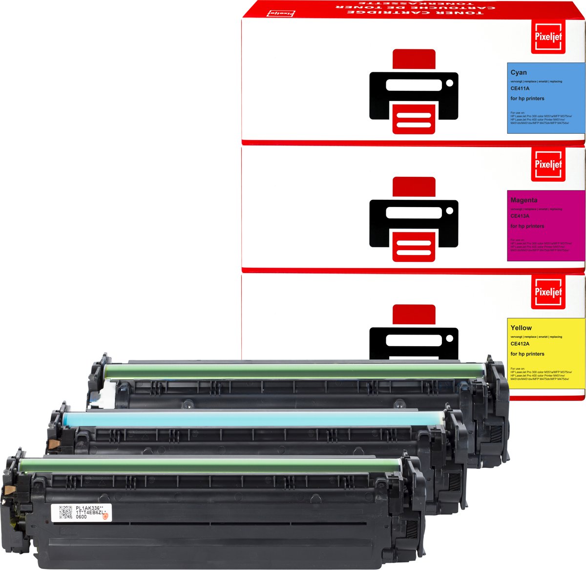 HP 305A (CF370AM) inktcartridge |Cyaan|Magenta|Geel| - Pixeljet